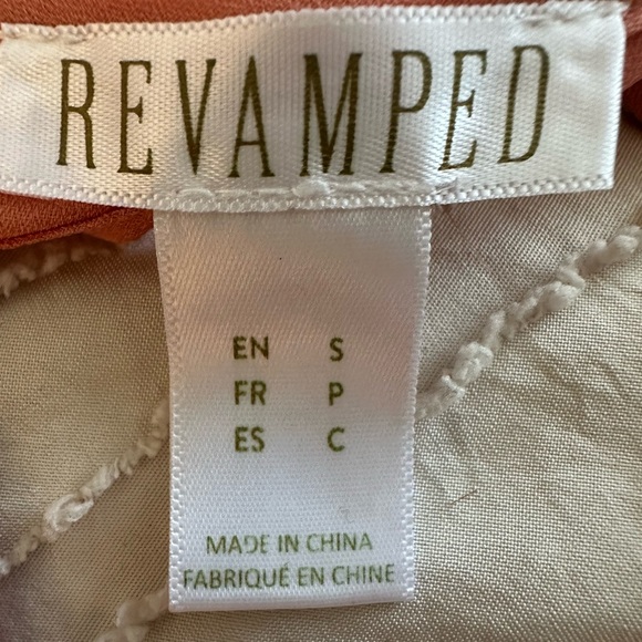 Revamped Deep V-Neck Orange Blouse - Picture 6 of 7